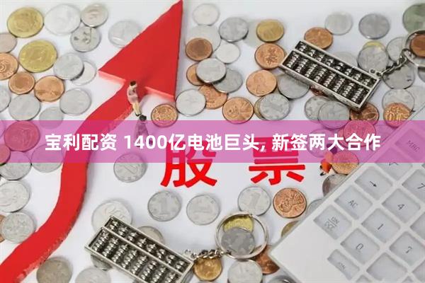 宝利配资 1400亿电池巨头, 新签两大合作